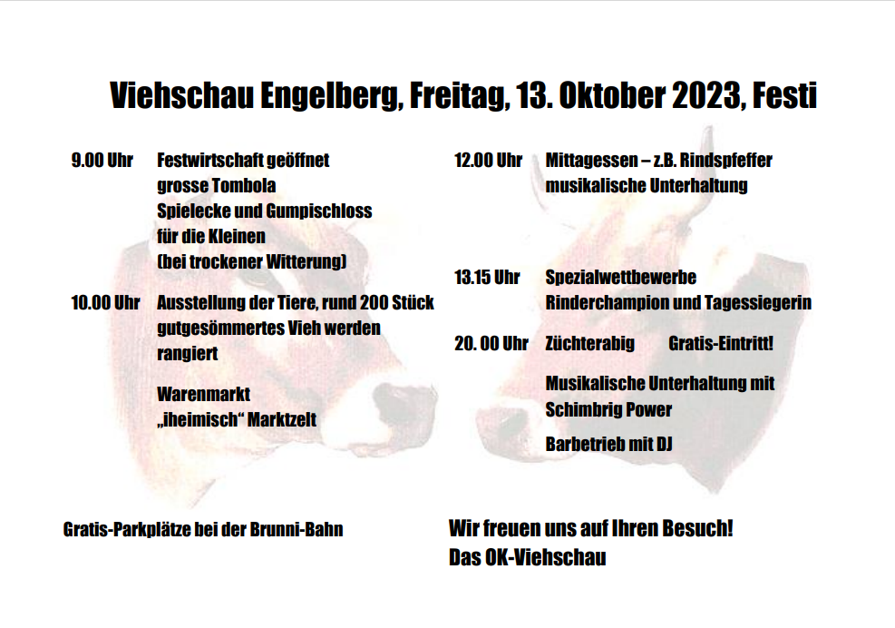 Viehschau Engelberg & Grafenort 2023